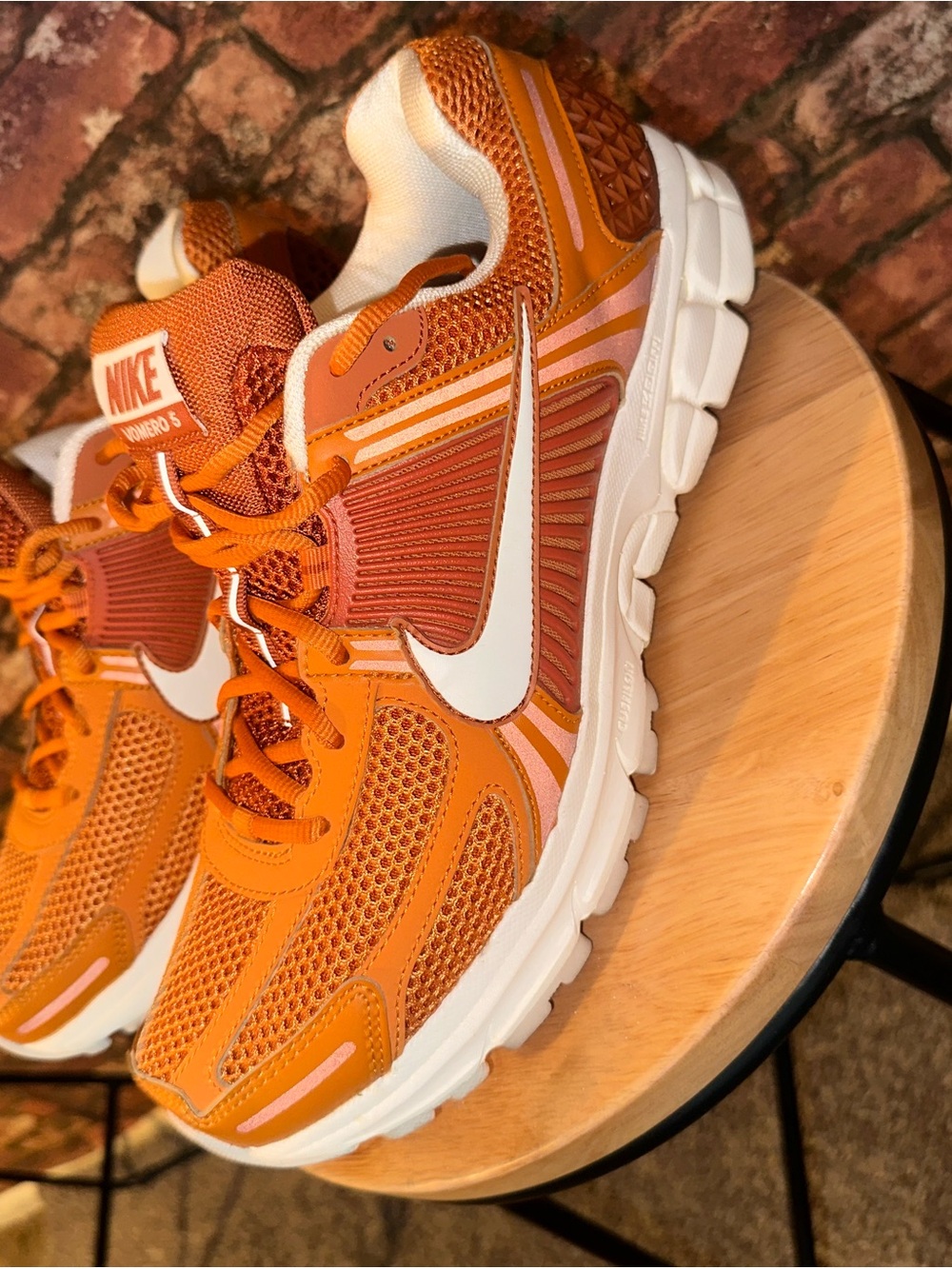 Nike Orange and White Mesh Running Shoes